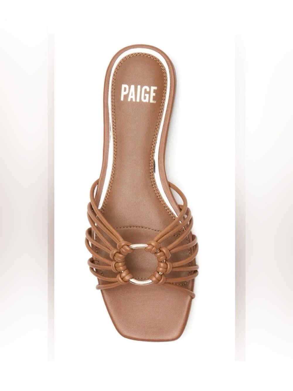 PAIGE Brown Multi-Strap Ring Slide Sandal - 7.5